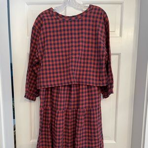 Longway/Neve and Hawk Plaid Skirt and Shirt Sz M